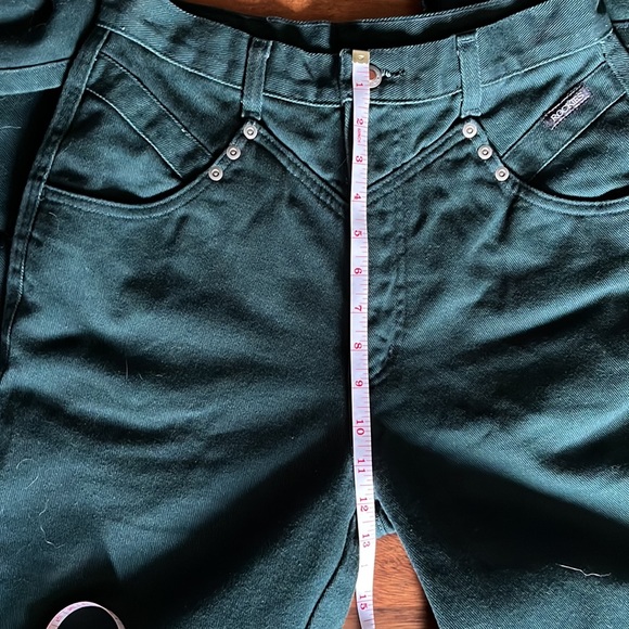 Vintage 80s Rockies Jeanswear 26 Green High Waist Jeans Long High Rise Retro - Picture 2 of 7